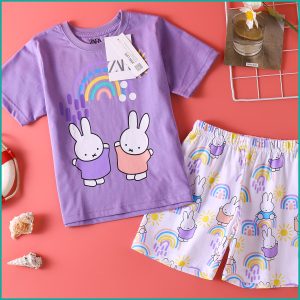 Miffy Bunny Girls Shorts Set ZARA - Purple