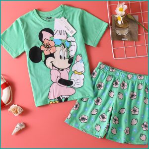 Minnie Ice Cream Girls Shorts Set ZARA - Green