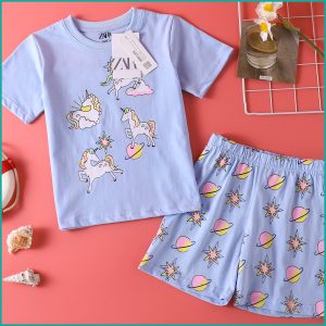 Unicorn Girls Shorts Set ZARA - Blue