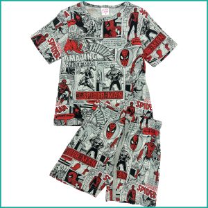 Spiderman Comic Boys Shorts Set - Grey