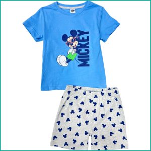 Smart Mickey Boys Shorts Set - Blue Grey