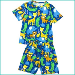 Forest Animals Boys Shorts Set - Blue