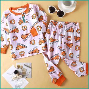 Garfield Girls Cotton Pajama Set - Pink