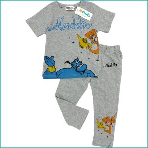 Aladdin Boys Half Sleeves Pajama Set - Grey