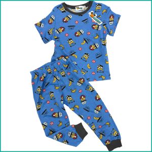 Minions Banana Boys Half Sleeves Pajama Set - Blue