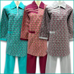 Uniform for Maids TETRON Material (TC Material) - Grey Red Green