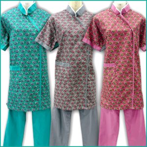 Uniform for Maids TETRON Material (TC Material) - Grey Pink Green