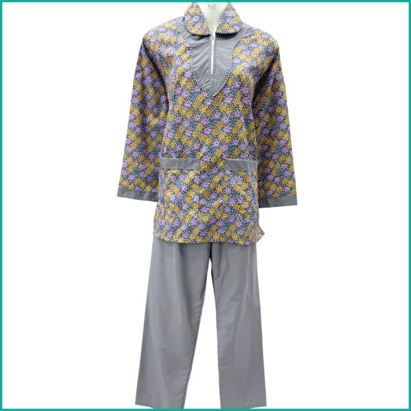 Uniform for Maids TETRON Material (TC Material) - Grey Red Blue - Image 2