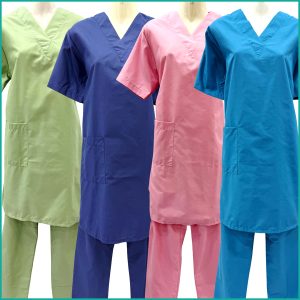 Plain Uniform Maids Panjabi TETRON Material (TC Material) - Navy Pink Green Blue
