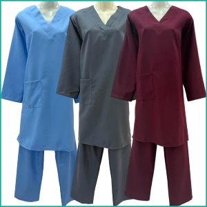 Maid Uniforms Kreb Jumbo Full Sleeves Punjabi يونيفورم كريب - Blue Red Gray