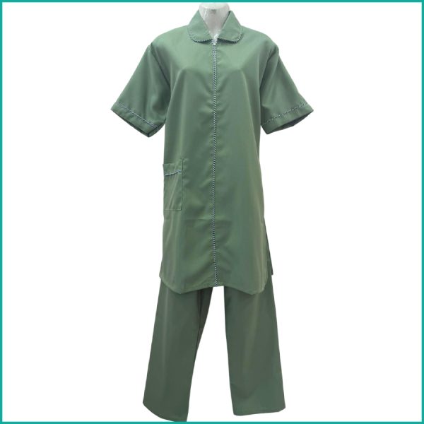 Maid Uniforms Kreb Jumbo Half Sleeves Punjabi يونيفورم كريب - Blue Green Brown - Image 4