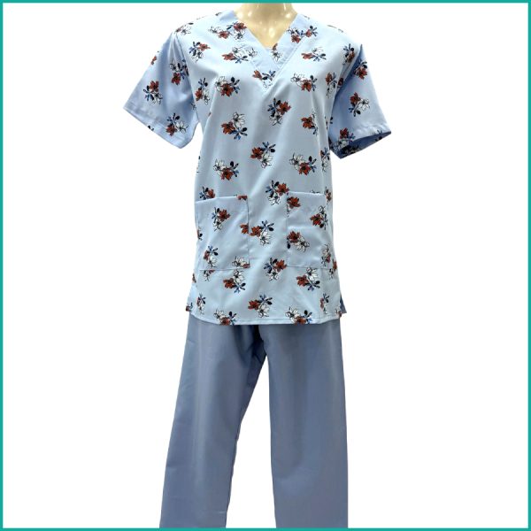 Uniform for Maids Half Sleeves GABARDEN Material - Blue Pink Green - Image 4