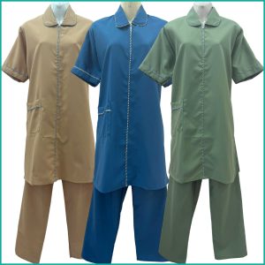 Maid Uniforms Kreb Jumbo Half Sleeves Punjabi يونيفورم كريب - Blue Green Brown