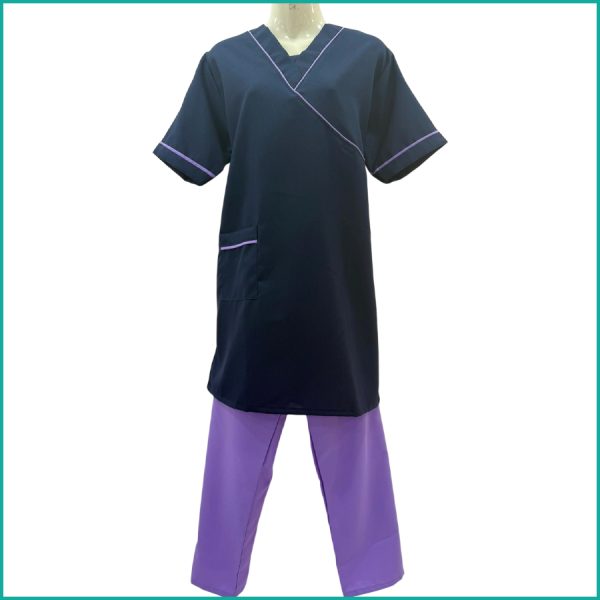 Maid Uniforms Kreb Jumbo Half Sleeves Punjabi يونيفورم كريب - Pink Black Gray - Image 2