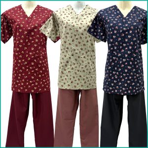 Uniform for Maids Half Sleeves GABARDEN Material - Blue Beige Red