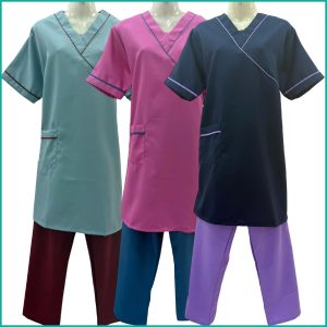 Maid Uniforms Kreb Jumbo Half Sleeves Punjabi يونيفورم كريب - Pink Black Gray