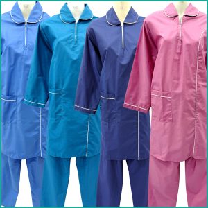 Plain Uniform Maids Panjabi TETRON Material (TC Material) - Firozi Navy Pink Blue
