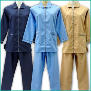 Maids قصير Kreb full Sleeves Uniform يونيفورم كريب - Blue Brown Navy