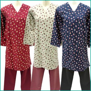 Uniform for Maids Panjabi GABARDEN Material - Blue Beige Red
