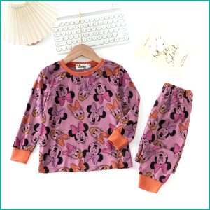 Minnie Daisy Girls Full Sleeves Pajama Set - Purple