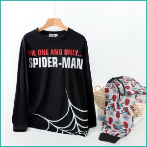 Spiderman Men's Full Sleeves Pajama Set - Black