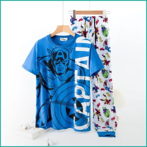 Captain Men's Half Sleeves Pajama Set - Sky Blue