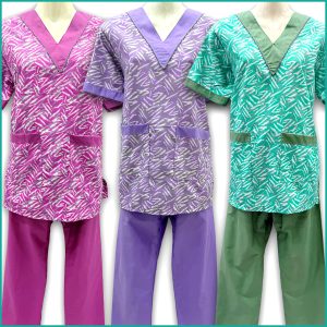 Uniform for Maids TETRON Material (TC Material) - Purple Pink Green