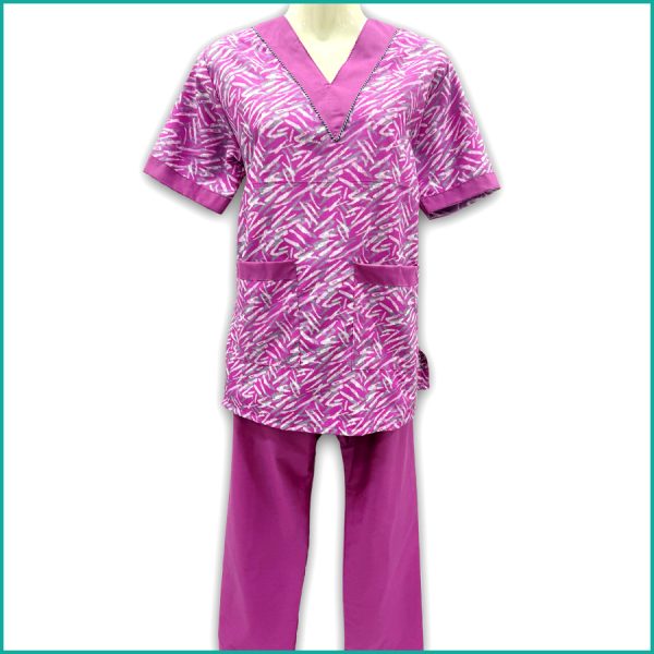 Uniform for Maids TETRON Material (TC Material) - Purple Pink Green - Image 3