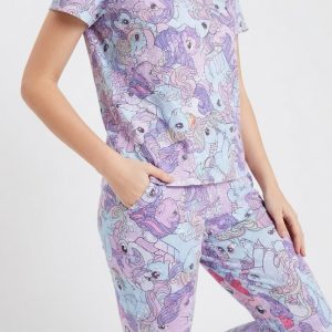 Unicorn Ladies Pajama Set - Grey