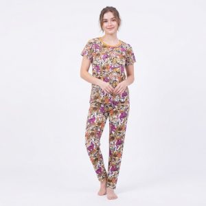 Flintstones Ladies Pajama Set - Brown