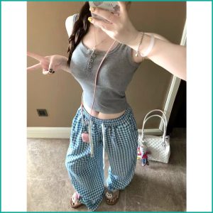 Checks Ladies Pajama Set - Blue