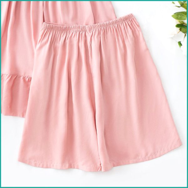 Plain Ladies Shorts Set - Pink - Image 3