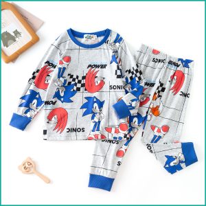Race Sonic Boys Full Sleeves Pajama Set - Grey