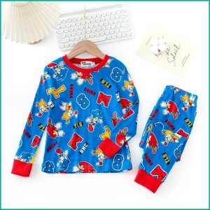 SK Boys Full Sleeves Pajama Set - Blue