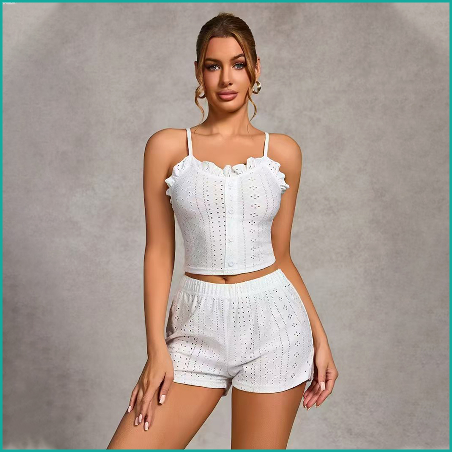 Shorts Ladies Midi Top Plain Ladies Crop Top Shorts Set White Mchakky