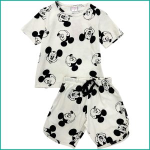 Mickey Smile Boys Shorts Set - White