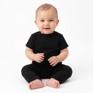 Plain Infant Boys Pajama Set KH-076 - Black