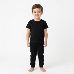 Plain Boys Pajama Set KH-075 - Black