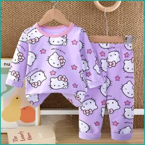 Hello Kitty Girls Full Sleeves Pajama Set - Purple