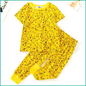 Pikachu Boys Half Sleeves Pajama Set - Yellow