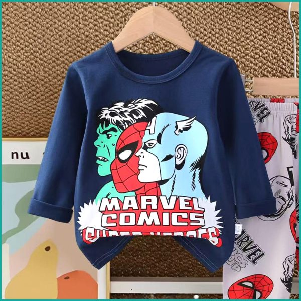 Marvel Comic Boys Full Sleeves Pajama Set - Blue - Image 2