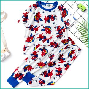Fly Spiderman Boys Half Sleeves Pajama Set - White