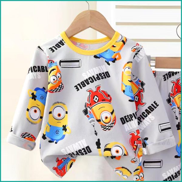 Despicable Boys Full Sleeves Pajama Set - Grey - Image 2