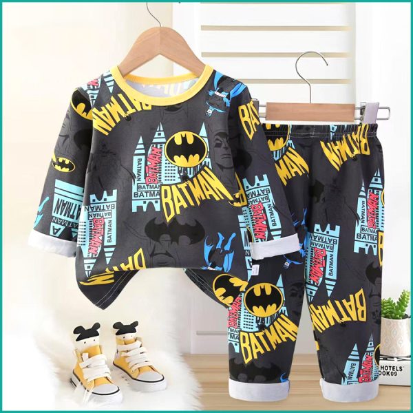 Batman Boys Full Sleeves Pajama Set - Black