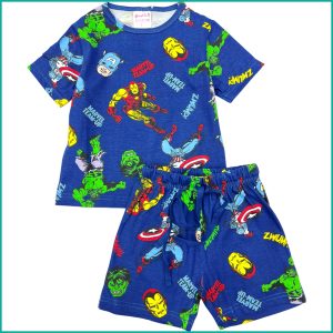 Marvel Team-Up Boys Shorts Set - Blue