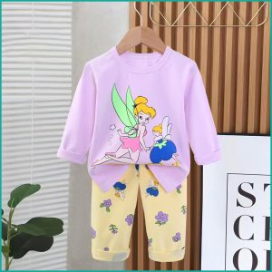 Tinker Bell Girls Full Sleeves Pajama Set - Purple