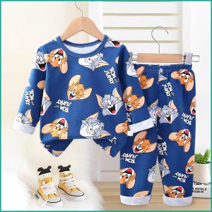 Tom & Jerry Boys Full Sleeves Pajama Set - Navy