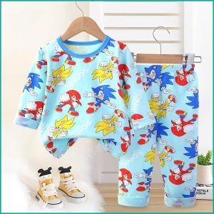 All Sonic Boys Full Sleeves Pajama Set - Sky Blue
