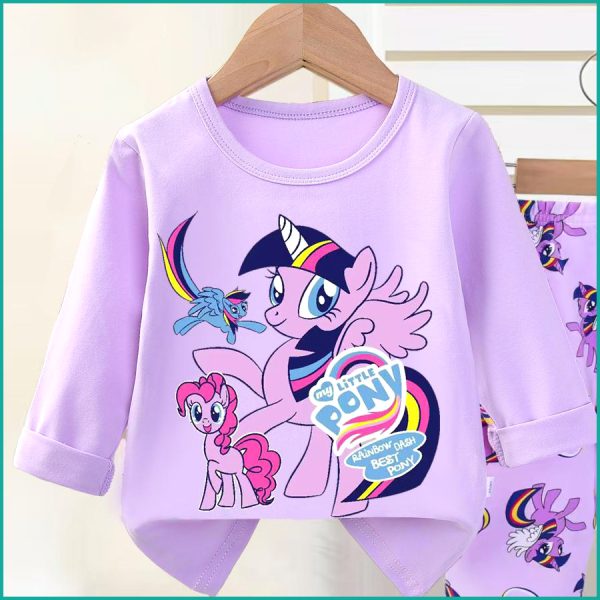 Little Pony Girls Full Sleeves Pajama Set - Purple - Image 2