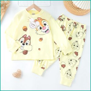 Chip Dale Girls Full Sleeves Pajama Set PRIMARK - Cream